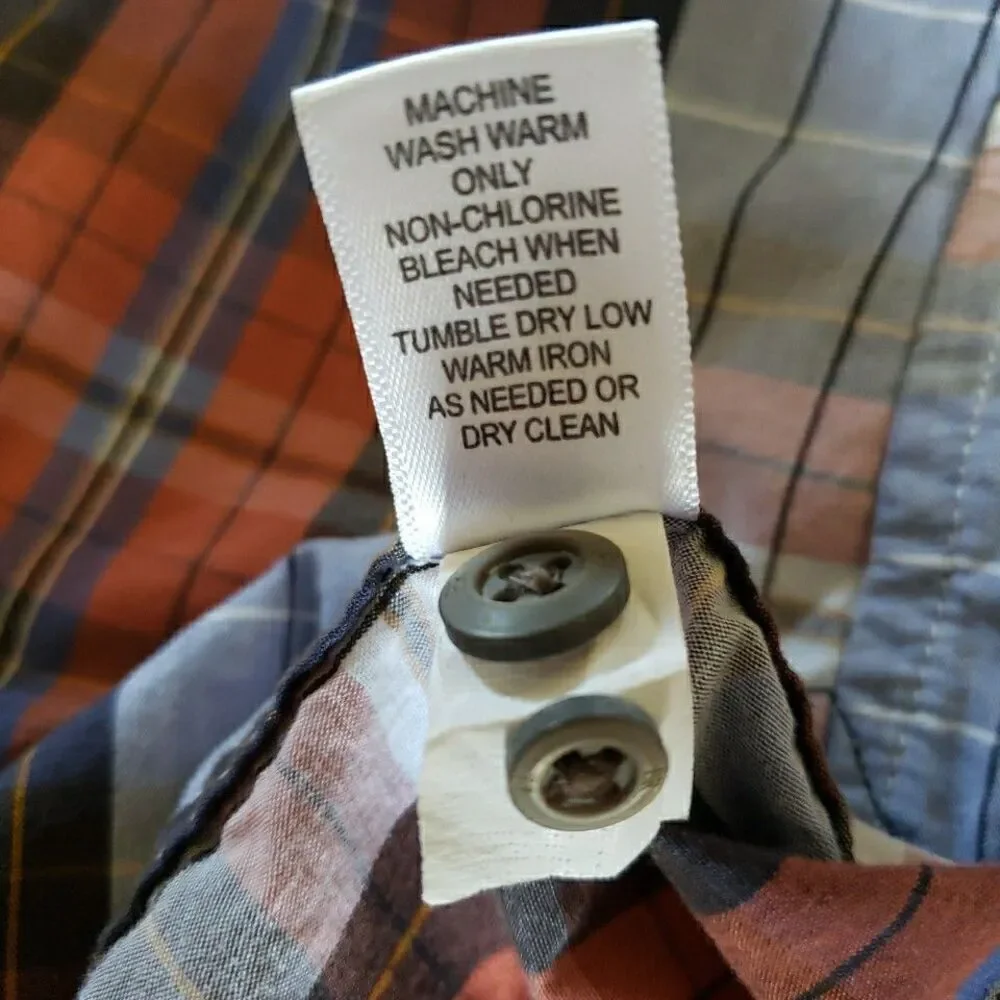 Banana Republic Shirt Mens L Red Black White Blue Plaid Cotton Long Sleeve